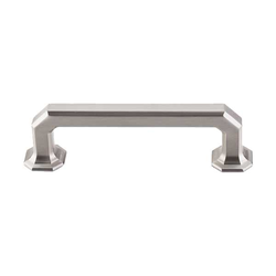 3-3/4 Inch Center to Center Chareau Emerald Cabinet Pull, Brushed Satin Nickel