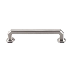 5 Inch Center to Center Chareau Emerald Cabinet Pull, Brushed Satin Nickel