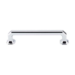5 Inch Center to Center Chareau Emerald Cabinet Pull, Polished Chrome