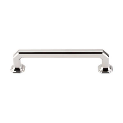 5 Inch Center to Center Chareau Emerald Cabinet Pull, Polished Nickel