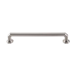 7 Inch Center to Center Chareau Emerald Cabinet Pull, Brushed Satin Nickel