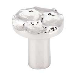 1-1/8 Inch Length Cobblestone Round Cabinet Knob, Polished Nickel
