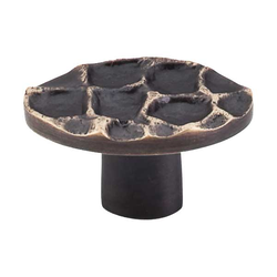 2 Inch Length Cobblestone Oval Cabinet Knob, Brass Antique