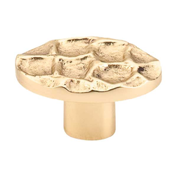 2 Inch Length Cobblestone Oval Cabinet Knob, Brass