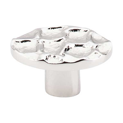 2 Inch Length Cobblestone Oval Cabinet Knob, Polished Nickel