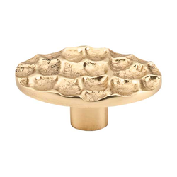 2-5/8 Inch Length Cobblestone Oval Cabinet Knob, Brass