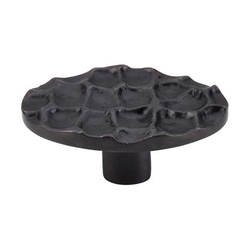 2-5/8 Inch Length Cobblestone Oval Cabinet Knob, Coal Black