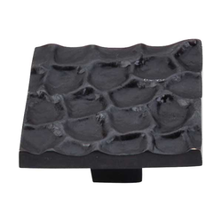 1-15/16 Inch Length Cobblestone Square Cabinet Knob, Coal Black