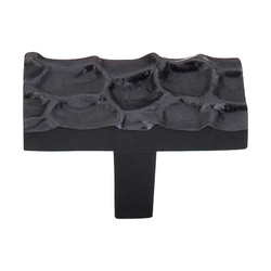 1-7/8 Inch Length Cobblestone Rectangle Cabinet Knob, Coal Black