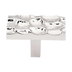 1-7/8 Inch Length Cobblestone Rectangle Cabinet Knob, Polished Nickel