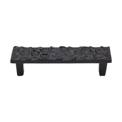 3-3/4 Inch Center to Center Cobblestone Cabinet Pull, Coal Black