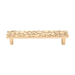 5-1/16 Inch Center to Center Cobblestone Cabinet Pull, Brass
