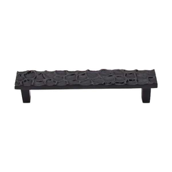 5-1/16 Inch Center to Center Cobblestone Cabinet Pull, Coal Black