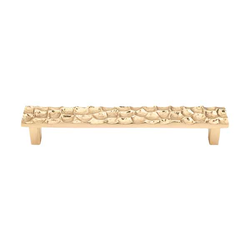 6-5/16 Inch Center to Center Cobblestone Cabinet Pull, Brass