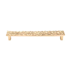 7-9/16 Inch Center to Center Cobblestone Cabinet Pull, Brass