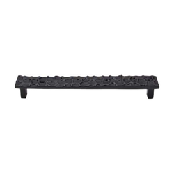 7-9/16 Inch Center to Center Cobblestone Cabinet Pull, Coal Black