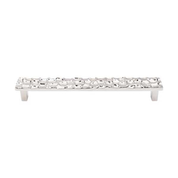 7-9/16 Inch Center to Center Cobblestone Cabinet Pull, Polished Nickel