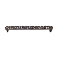 8-13/16 Inch Center to Center Cobblestone Cabinet Pull, Brass Antique