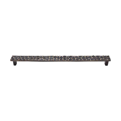 12-9/16 Inch Center to Center Cobblestone Cabinet Pull, Brass Antique
