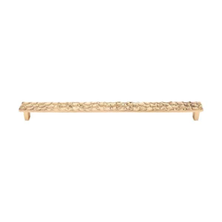 12-9/16 Inch Center to Center Cobblestone Cabinet Pull, Brass