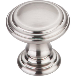 1-1/4 Inch Length Chareau Reeded Cabinet Knob, Brushed Satin Nickel