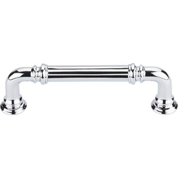 3-3/4 Inch Center to Center Chareau Reeded Cabinet Pull, Polished Chrome