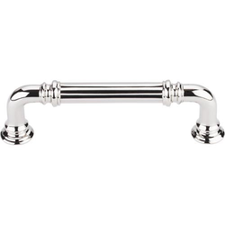 3-3/4 Inch Center to Center Chareau Reeded Cabinet Pull, Polished Nickel