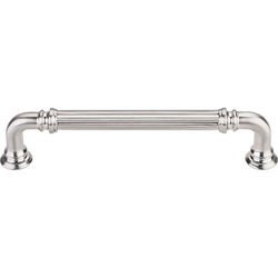 5 Inch Center to Center Chareau Reeded Cabinet Pull, Brushed Satin Nickel