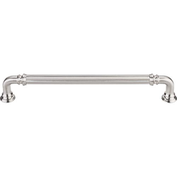7 Inch Center to Center Chareau Reeded Cabinet Pull, Brushed Satin Nickel