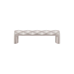 3-3/4 Inch Center to Center Mercer Quilted Cabinet Pull, Brushed Satin Nickel