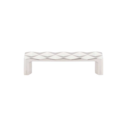 3-3/4 Inch Center to Center Mercer Quilted Cabinet Pull, Polished Nickel