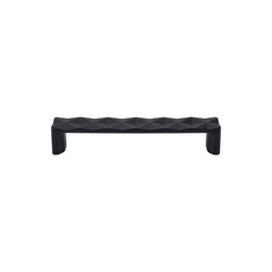 5-1/16 Inch Center to Center Mercer Quilted Cabinet Pull, Flat Black