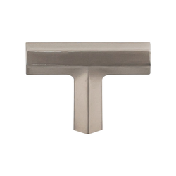 1-3/4 Inch Length Serene Lydia T-Shape Cabinet Knob, Brushed Satin Nickel