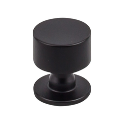 1-1/8 Inch Length Serene Lily Cabinet Knob, Flat Black