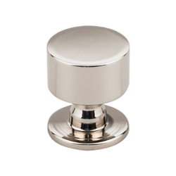 1-1/8 Inch Length Serene Lily Cabinet Knob, Polished Nickel