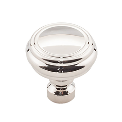 1-1/4 Inch Length Devon Brixton Rimmed Cabinet Knob, Polished Nickel