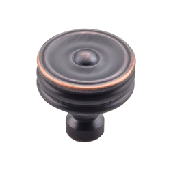 1-1/4 Inch Length Devon Brixton Ridged Cabinet Knob, Umbrio