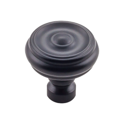 1-1/4 Inch Length Devon Brixton Button Cabinet Knob, Flat Black