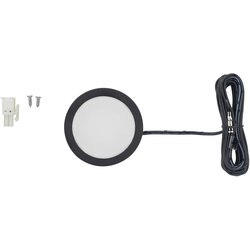  Power Pocket Spot/Puck Light, 12V/3W, Recessed or Surface Mounted, Borehole Diameter 2-1/1/4 Inch, Trim Ring and 79 Inch Lead included, 3000K Warm White, Black