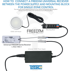 Tresco FREEDiM Universal Wireless Receiver for 12V Systems, Wireless Dimmer or Controller Required