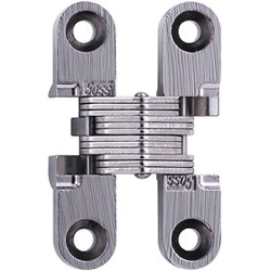  SOSS 101 Invisible Hinge for 1/2 Inch Minimum Door Thickness, 3/8 Inch Width x 1-11/16 Inch Height x 29/64 Inch Depth, Pair, Satin Nickel