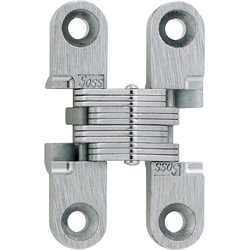  SOSS 101 Invisible Hinge for 1/2 Inch Minimum Door Thickness, 3/8 Inch Width x 1-11/16 Inch Height x 29/64 Inch Depth, Pair, Satin Chrome