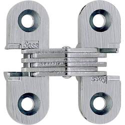 SOSS 103 Invisible Hinge for 3/4 Inch Minimum Door Width, 1/2 Inch Width x 1-1/2 Inch Height x 19/32 Inch Depth, Satin Chrome