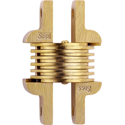  SOSS 106 Invisible Hinge for Metal Doors, 19/32 Inch Width x 2-3/8 Inch Height x 19/32 Inch Depth, Satin Brass