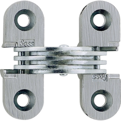  SOSS 114 Invisible Hinge for Metal Doors, 1/2 Inch Width x 1-1/2 Inch Height x 19/32 Inch Depth, Satin Chrome