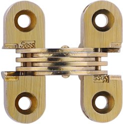  SOSS 114 Invisible Hinge for Metal Doors, 1/2 Inch Width x 1-1/2 Inch Height x 19/32 Inch Depth, Satin Brass