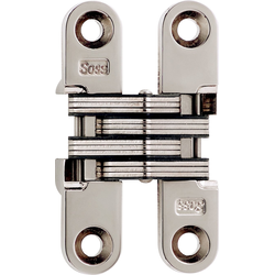  SOSS 204 Invisible Hinge for 3/4 Inch Minimum Door Thickness, 1/2 Inch Width x 2-3/8 Inch Height x 23/32 Inch Depth, Bright Nickel