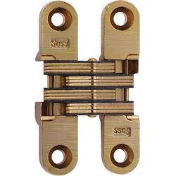  SOSS 204 Invisible Hinge for 3/4 Inch Minimum Door Thickness, 1/2 Inch Width x 2-3/8 Inch Height x 23/32 Inch Depth, Satin Brass