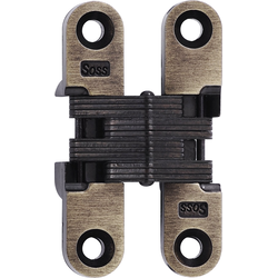 SOSS 303 Invisible Hinge for 3/4 Inch Minimum Thickness Doors, 1/2 Inch Width x 2-3/8 Inch Height x 23/32 Inch Depth, Antique Brass