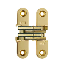  SOSS 208 Invisible Hinge for 1 Inch Minimum Door Thickness, 5/8 Inch Width x 2-3/4 Inch Height x 29/32 Inch Depth, Polished Brass